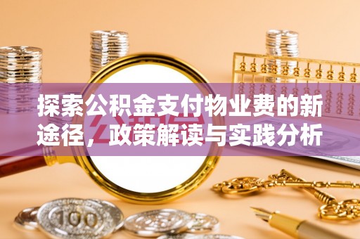 东莞探索公积金支付物业费的新途径，政策解读与实践分析