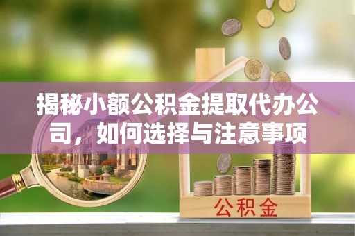 东莞揭秘小额公积金提取代办公司，如何选择与注意事项