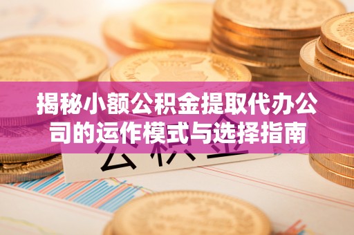 东莞揭秘小额公积金提取代办公司的运作模式与选择指南