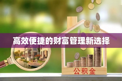 东莞高效便捷的财富管理新选择